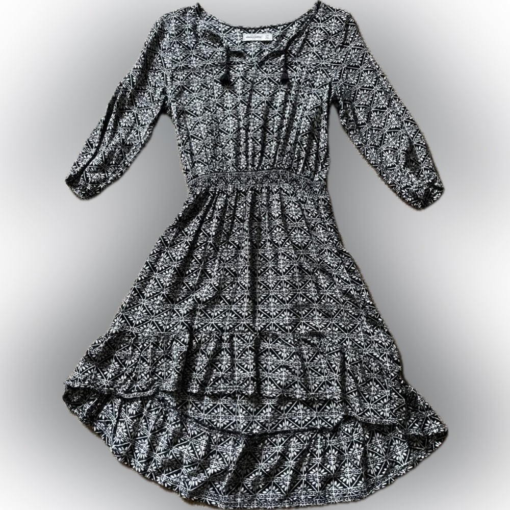Abercrombie Kids Black and White Patterned Dress - Picture 3 of 7